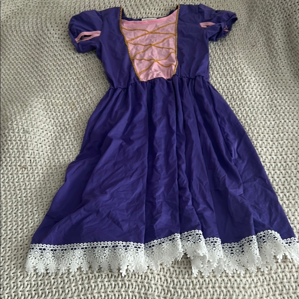 Purple and Pink Dress with Lace Trim / Repunzel Costume Dress